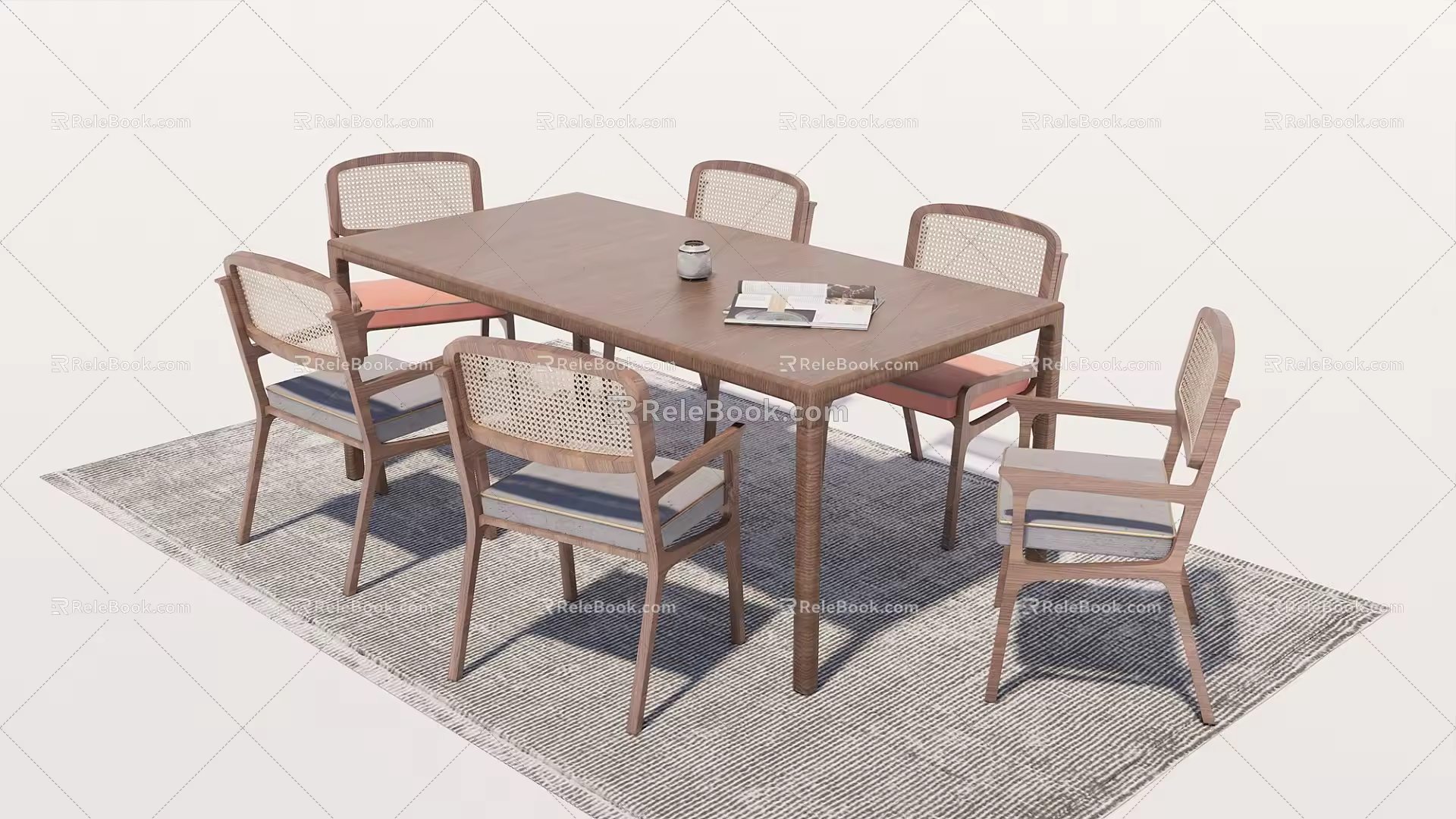 New Chinese Dining Table and Chair Combination 3d model
