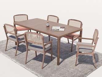 New Chinese Dining Table and Chair Combination 3d model