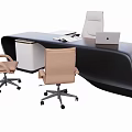 Modern Office Desk Boss Desk Computer Desk 3d model