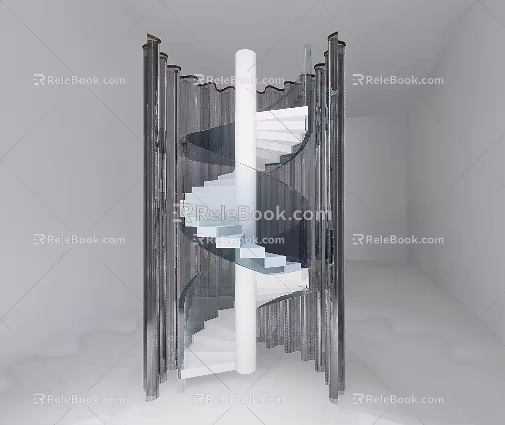 Curtain Rotating Stairs 3d model