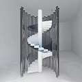 Curtain Rotating Stairs 3d model