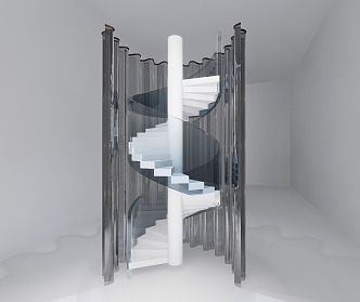 Curtain Rotating Stairs 3d model