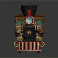 Vintage Steam Train Model With Red Black Gold Details Classic Wheels And Decorative Chimney