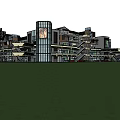 Modern Commercial Street Design With Multiple Floors Glass Facades Balconies And Staircases