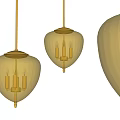 Elegant Golden Glass Chandeliers With Modern Pendant Design For Interior Decoration