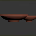 Household Items Two Different Sizes Red Round Plates With Smooth Surface