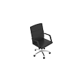 Black Leather Office Chair With Ergonomic Design Adjustable Armrests And Metal Swivel Base