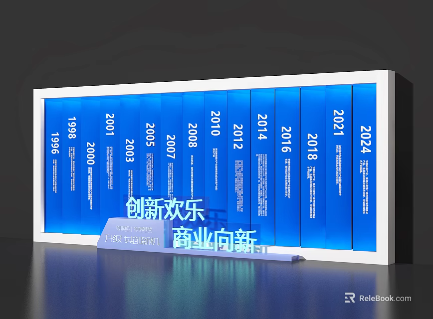 Modern Photo Check In Spot With Year Timeline Innovative Joy Business Forward Display Board 3d model 