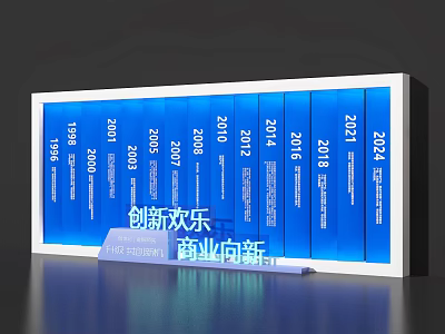 Modern Photo Check In Spot With Year Timeline Innovative Joy Business Forward Display Board 3d model