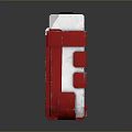 Red Industrial Oxygen Supply Equipment With White Cross And O2 Label In Protective Case