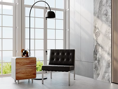 Modern Leisure Chair Side Table Floor Lamp Leisure Chair 3d model