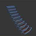 Modern Architectural Spiral Staircase Design With Metal Frame And Wooden Steps