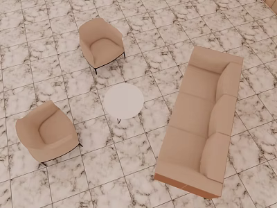 Modern Sofa Coffee Table Combination Sofa 3d model