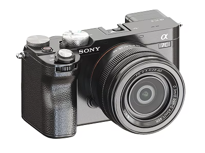 Sony Alpha Compact Digital Camera With Black Body And Interchangeable Lens 3d model