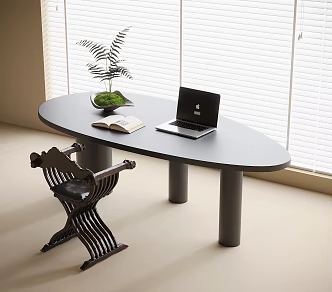 Modern Desk Chair Desk Book Chair 3d model