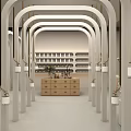 Elegant SPA Store Interior With Treatment Beds Mirrors Decorative Lights And Green Plants
