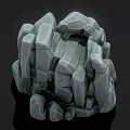 3D Rock Model With Rough Stone Texture And Irregular Shape For Scene Construction 3d model