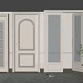 Modern White Hinged Doors With Glass Panels And Paneled Design In Home Interior