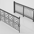 Decorative Iron Railings With Intricate Curved Patterns And Black Finish