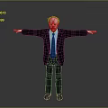 Elderly Man Character as Living Being in Suit With Glasses Arms Outstretched Against Gray Background