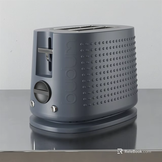 Modern Stylish Gray Kitchen Appliance Toaster With Perforated Design And Sleek Finish 3d model 