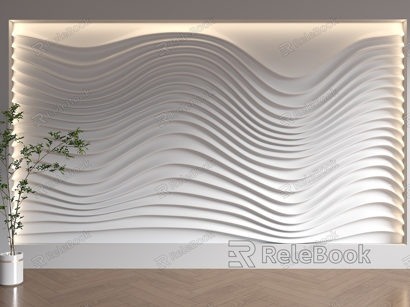 Three-dimensional wave background wall special-shaped corrugated background wall wave background wall sofa background water pattern background wall special-shaped background wall wave wall panel model