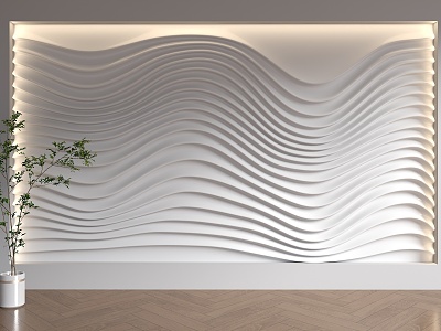 Three-dimensional wave background wall special-shaped corrugated background wall wave background wall sofa background water pattern background wall special-shaped background wall wave wall panel model