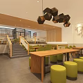 Modern Restaurant Storefront 3d model