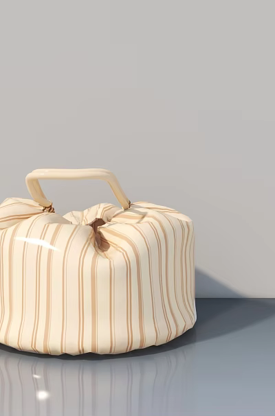 Modern Swing Door with Striped Pattern and Wooden Handle for Interior Home Use 3d model