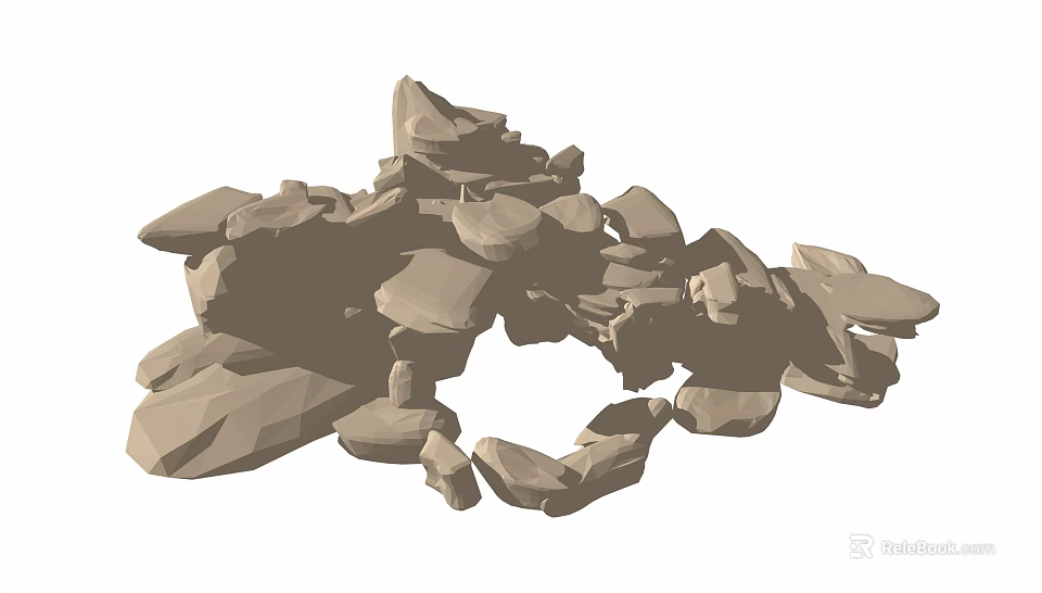 Natural Stone And Wood Materials With Rustic Textures For Home Decor Projects 3d model 