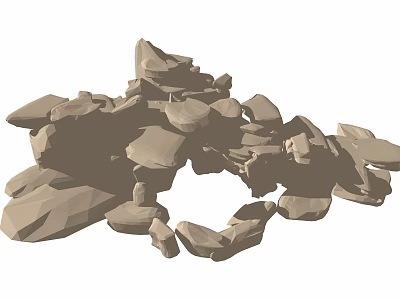 Natural Stone And Wood Materials With Rustic Textures For Home Decor Projects 3d model