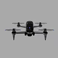Modern Drone With Four Rotors Blue Accents And Advanced Camera Design