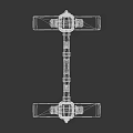 Medieval Wooden Restraint Structure With Metal Straps Chains And Circular Holes