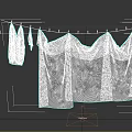 Various Colored Clothes Hanging On Clothesline With Red Blue Black Green