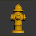 Yellow Fire Hydrant with Classic Design Isolated on Dark Background