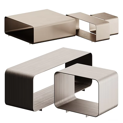Modern Coffee Table Design With Sleek Metal Frame And Geometric Structure 3d model