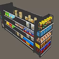 Supermarket Snack Display Shelf Food Display Rack Display Cabinet 3d model