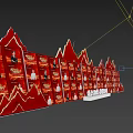 Red Themed Photo Spot With Mountain Shaped Decorations Red Boxes And White Platform Reflections