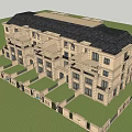 Luxurious Three Story Townhouse With Stone Facade Lush Greenery And Large Windows
