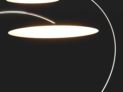 Sleek Modern Floor Lamp Featuring Curved Stand And Round Illuminated Shade 3d model