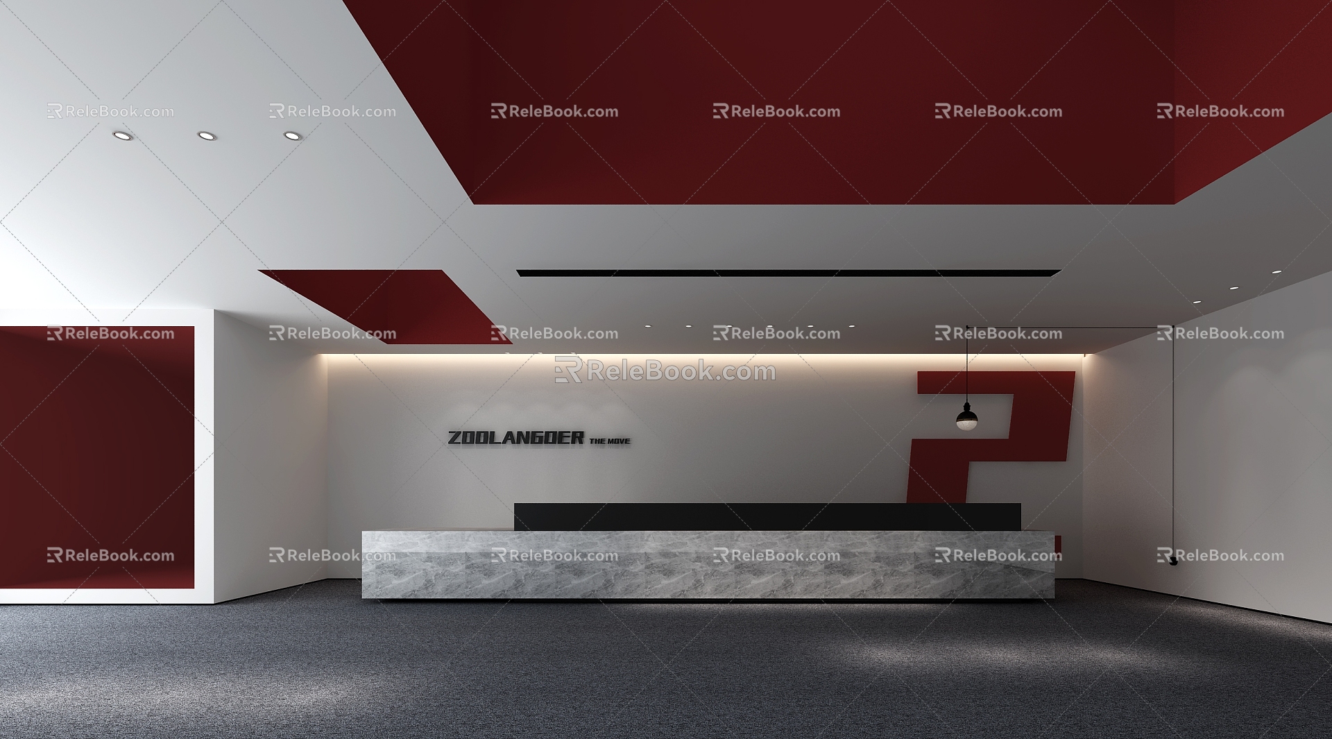 Office Front Desk 3d model