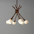 Modern Chandeliers With Metallic Frames And Spherical Decorative Lights For Interior Design 3d model