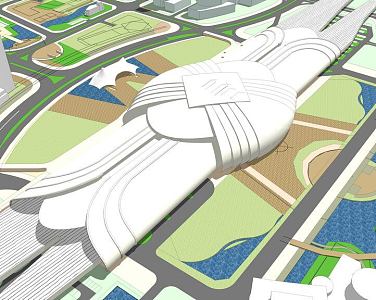 High-speed railway station 3d model