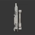 Silver Sci Fi Industrial Scene Component With Vent Control Panel And Protruding Structures