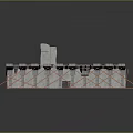 Modern Design Featuring Curved Red And White Roofs With Tower Section And Orange Support Structures
