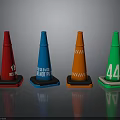 Colorful Traffic Cones With Red Warning Blue Do Not Pass Orange Reflective Stripes Green 44