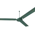 Air Conditioner Ceiling Fan With Three Teal Blades For Room Cooling