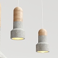 Nordic chandelier solid wood cement chandelier 3d model