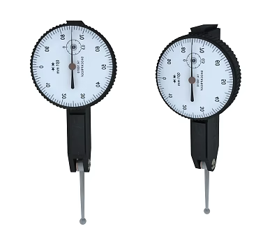 Two Precision Dial Indicators Black Mechanical Measuring Tools with Probes 3d model