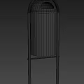 Modern Stainless Steel Trash Can With Arched Top And Stand Design